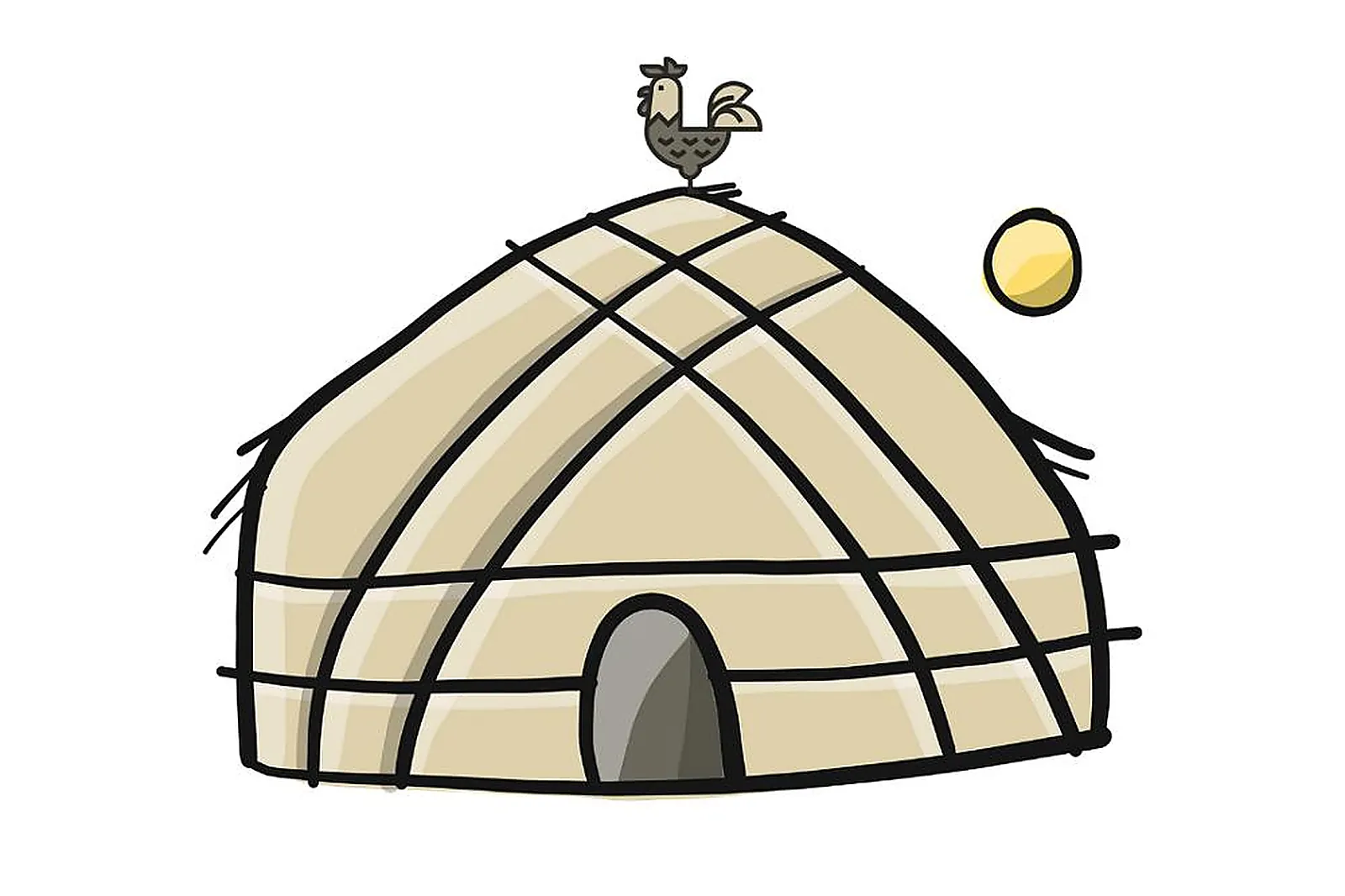 Lieux événementiels, UNE POULE SUR UNE YOURTE