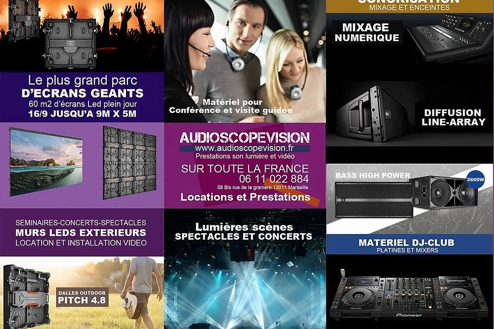 Prestataire Technique Audiovisuel, SONORISATION - VIDÉO - MARSEILLE (BOUCHES-DU-RHÔNE) : AUDIOSCOPEVISION