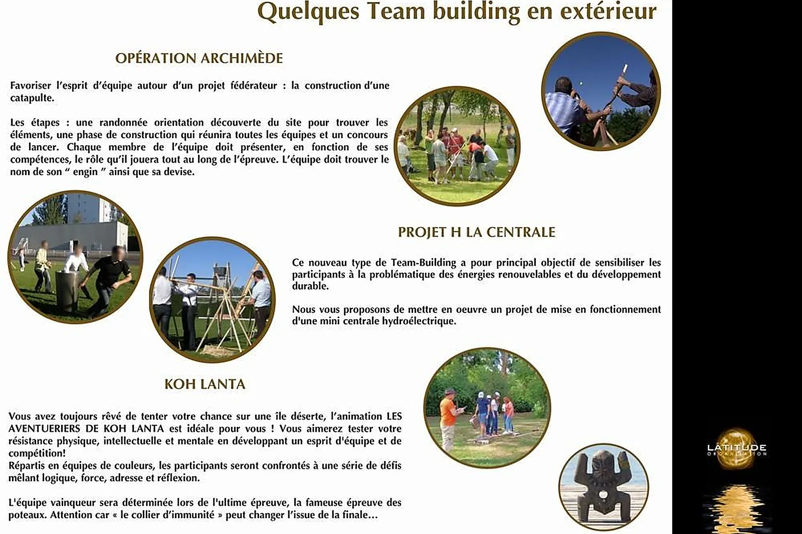 Team building original, TEAM BUILDING - MONTELIMAR (DRÔME) : LATITUDE ORGANISATION