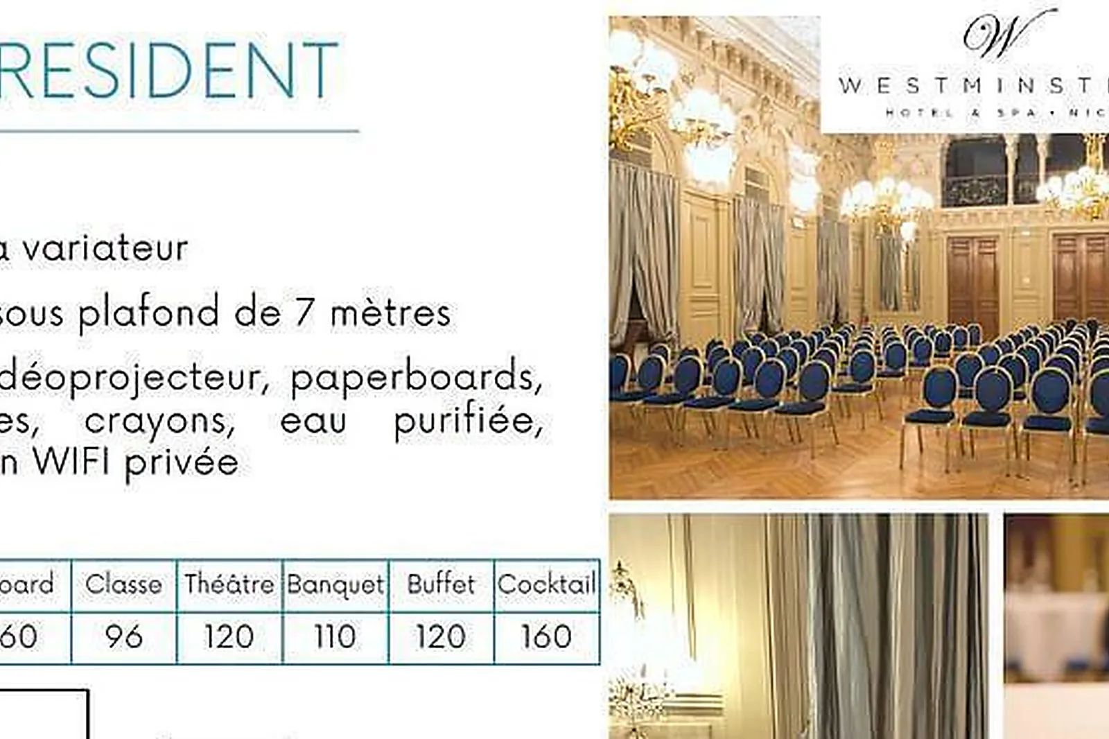 Lieux événementiels, WESTMINSTER HÔTEL & SPA NICE ****