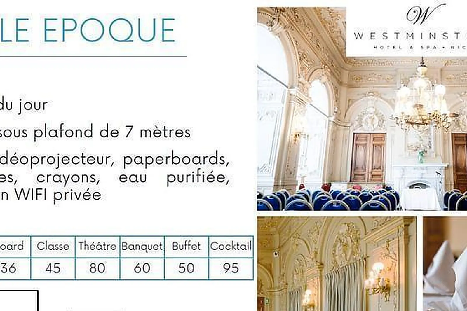 Lieux événementiels, WESTMINSTER HÔTEL & SPA NICE ****