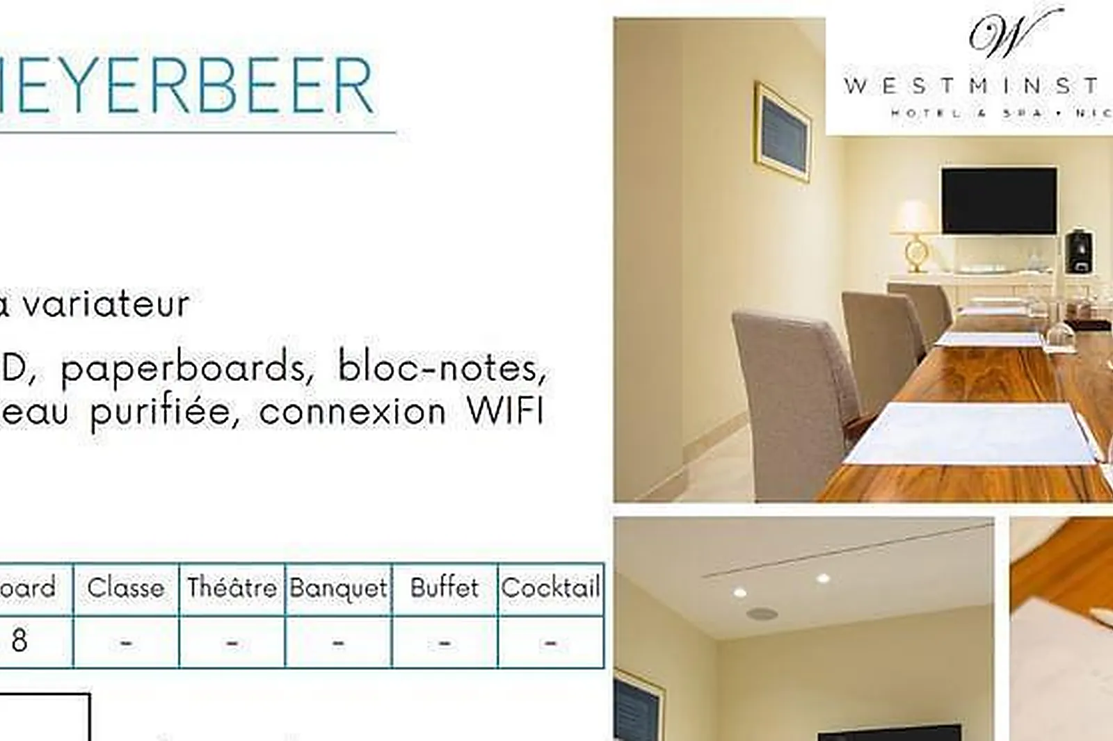 Lieux événementiels, WESTMINSTER HÔTEL & SPA NICE ****